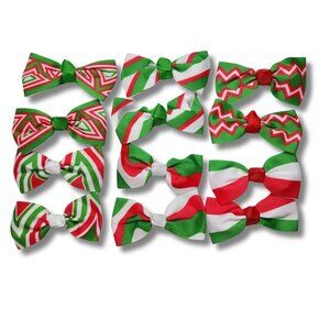 Toddler Little Girl's Holiday Themed Hair Bow Set (12 total) NWT‎